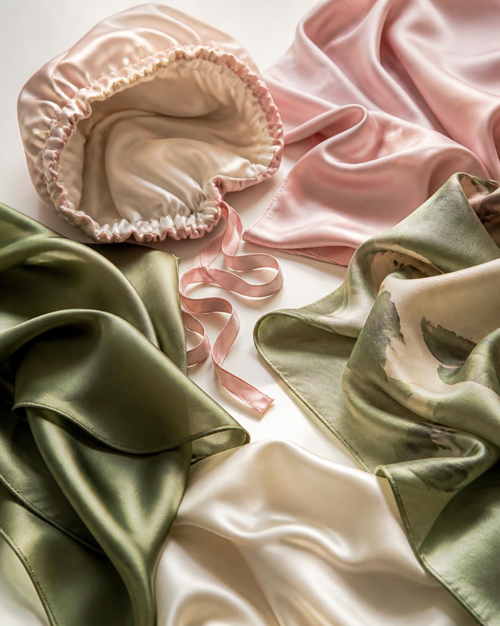 Foulards en soie, bonnet doublé de soie et finitions artisanales